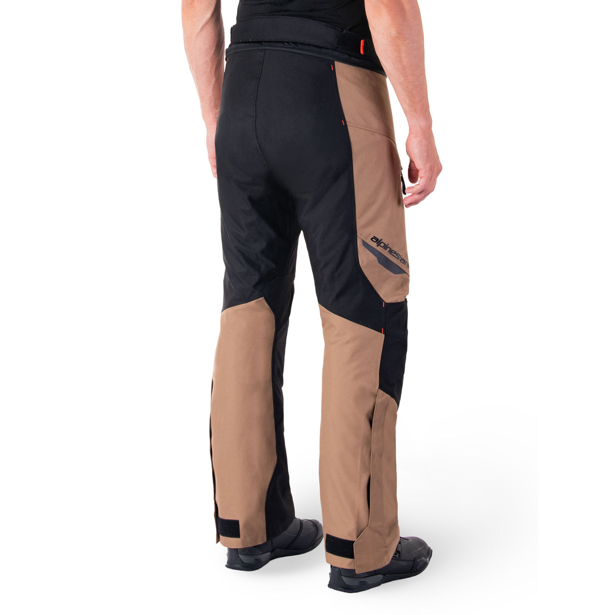 Alpinestars ST-1 Waterproof Armoured Motorcycle Trousers Khaki Black Red Fluo