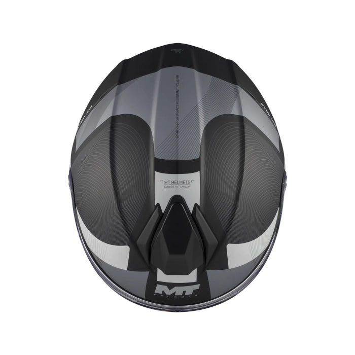 MT Genesis R SV Lancer Matt Black Grey Motorcycle Flip Front Helmet