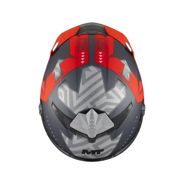 MT Thunder 4 R Canvas Motorcycle Full Face Helmet Matt Black Red