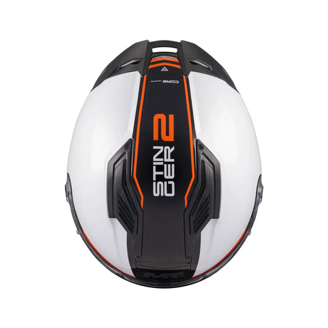 MT Stinger 2 Core Motorcycle Full Face Helmet Gls Black White Orange