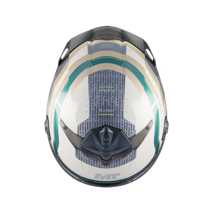 MT Thunder 4 R Relevant Motorcycle Full Face Helmet Gloss Grey Green