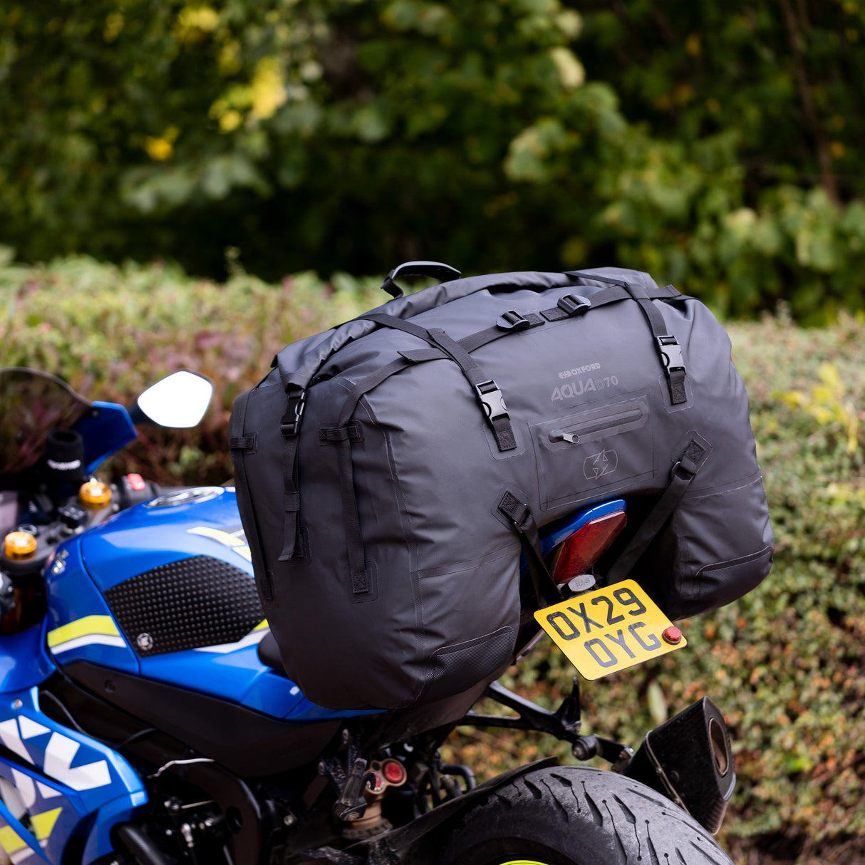 Oxford Aqua D-70 Waterproof Duffle Bag Motorcycle Motorbike Tail Bag Luggage 70L Black