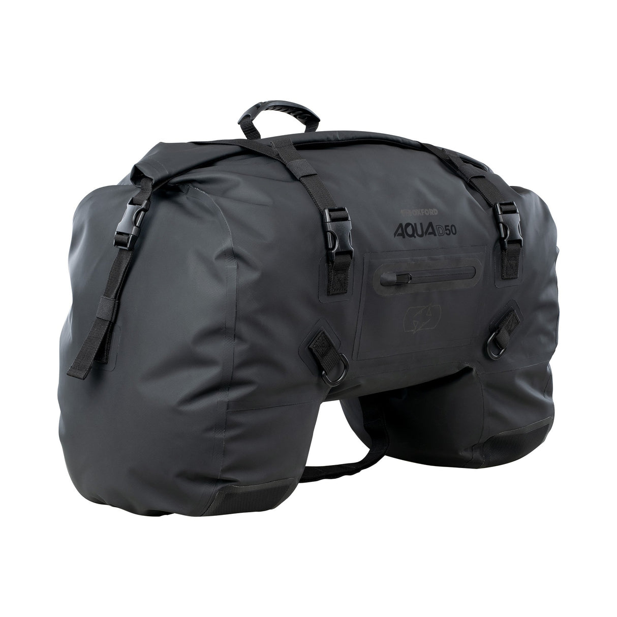 Oxford Aqua D-50 Waterproof Duffle Bag Motorcycle Motorbike Tail Bag Luggage 50L Black