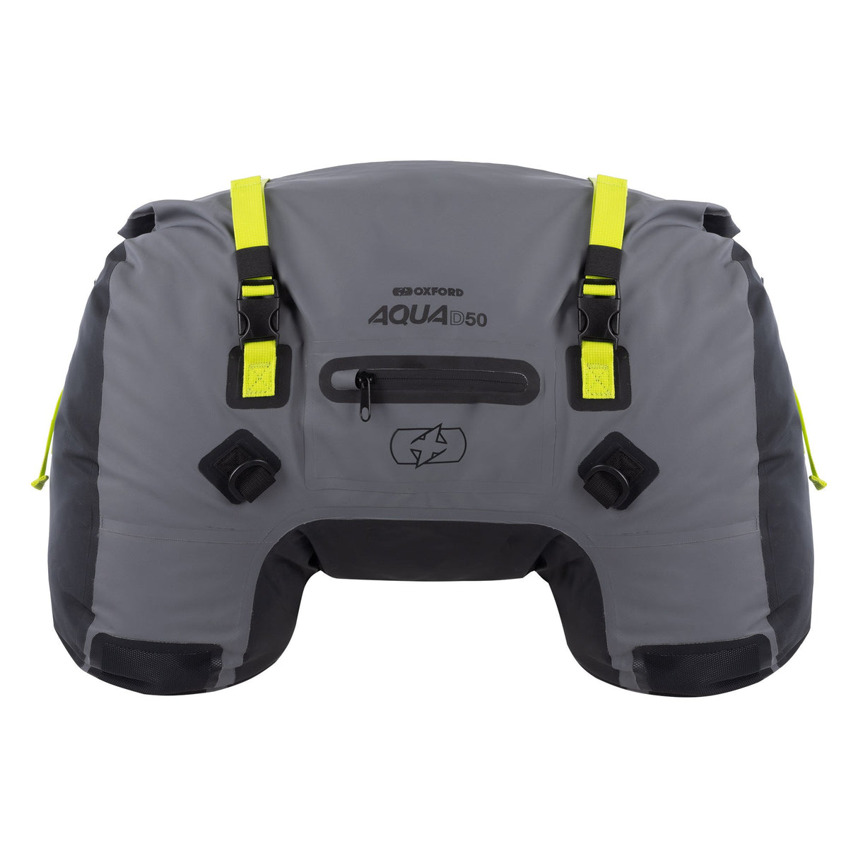 Oxford Aqua D-50 Waterproof Duffle Bag Motorcycle Motorbike Tail Bag Luggage 50L Black/Grey/Fluo