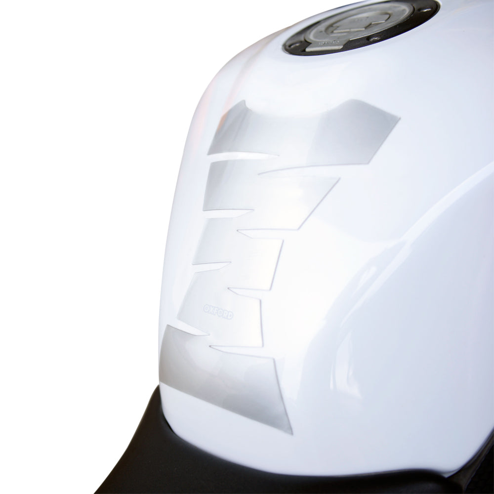 Oxford OX545 Motorcycle Jagged Tank Pad - Silver Paint Protector