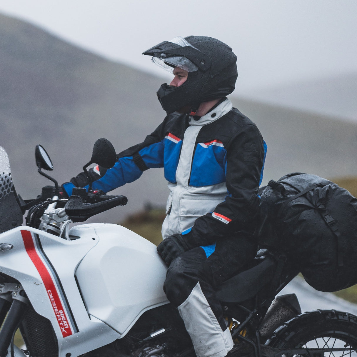 Oxford Mondial 2.0 Advanced Men's Motorcycle Jacket Grey Blue Red