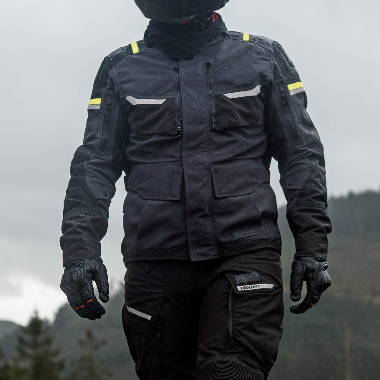 Oxford Stormland D2D Men's Motorcycle Jacket Grey Black Fluo