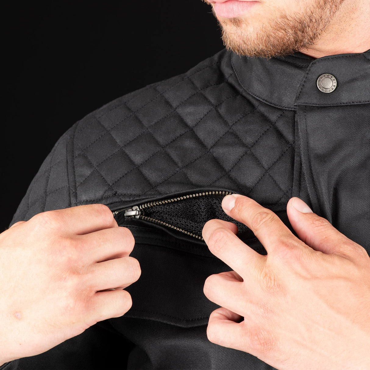 Oxford Hardwick Men's Motorcycle Jacket Black