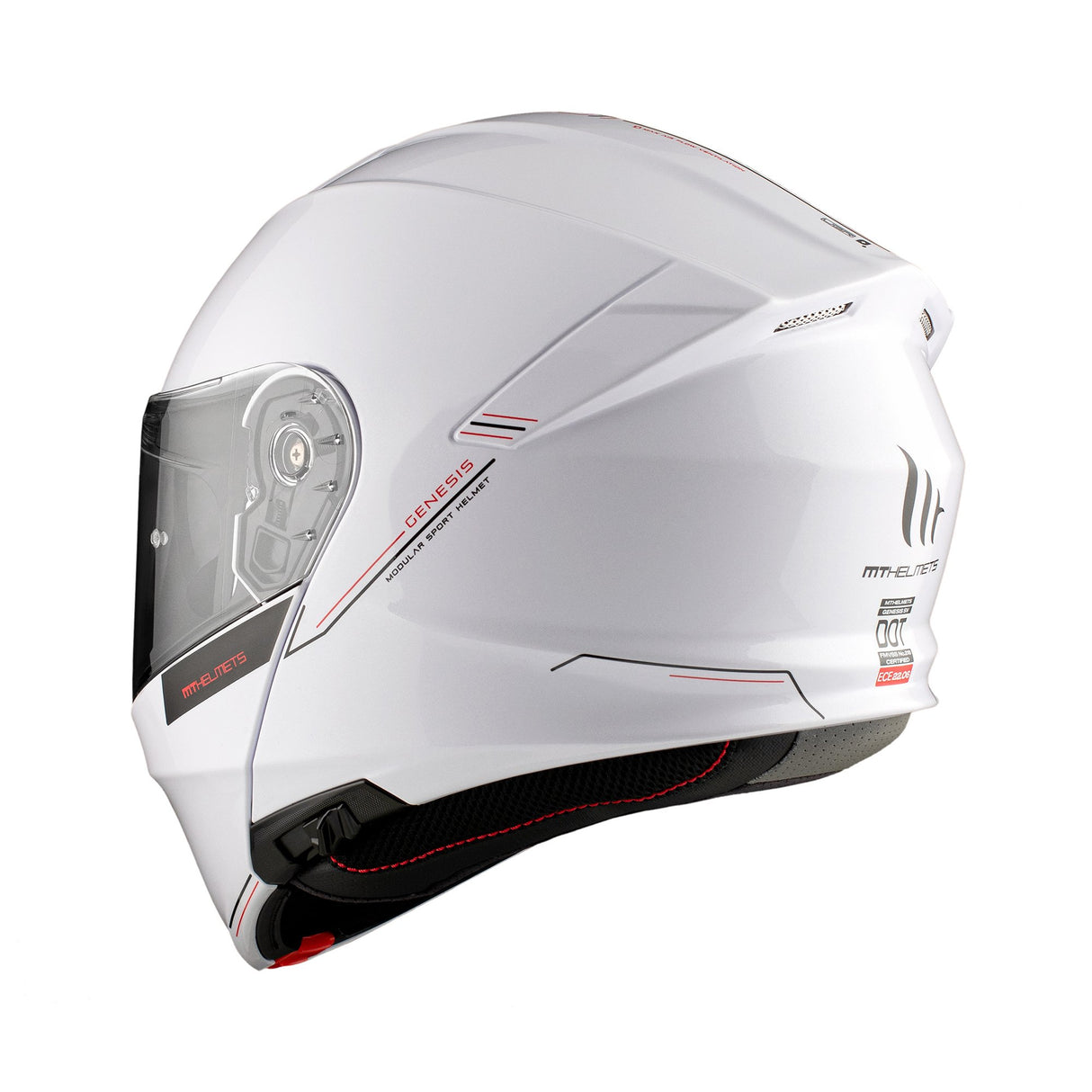 MT Genesis SV Solid A0 Gloss Pearl White Motorcycle Helmet