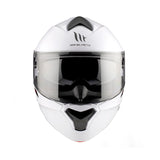 MT Genesis SV Solid A0 Gloss Pearl White Motorcycle Helmet