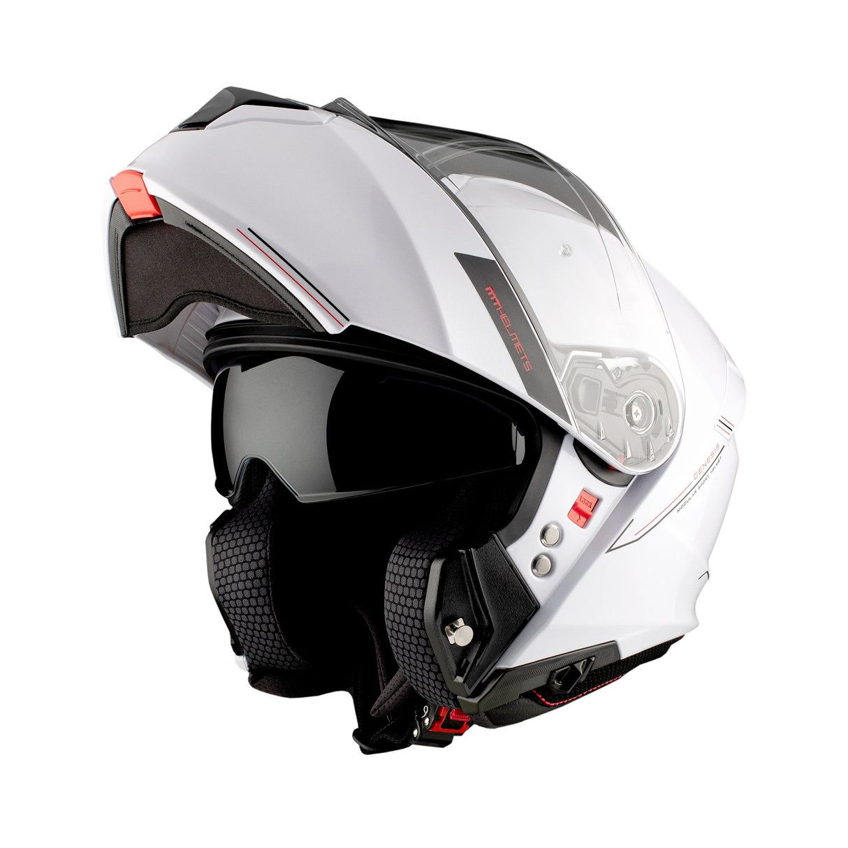MT Genesis SV Solid A0 Gloss Pearl White Motorcycle Helmet
