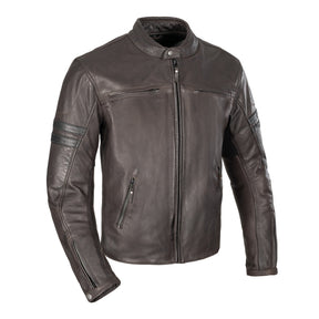 Oxford Holton Leather Motorcycle Jacket Brown