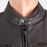 Oxford Holton Men's Leather Motorcycle Jacket Brown