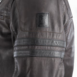 Oxford Holton Men's Leather Motorcycle Jacket Brown