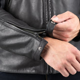 Oxford Holton Men's Leather Motorcycle Jacket Black