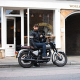Oxford Holton Men's Leather Motorcycle Jacket Black