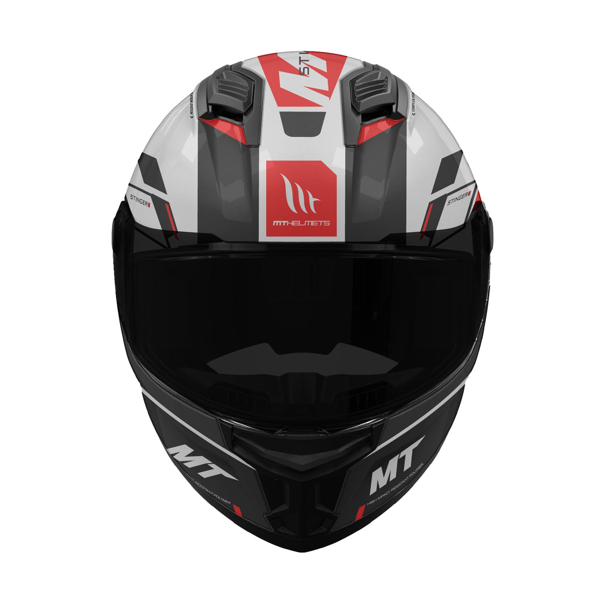 MT Stinger 2 Zivze A5 Gloss Black White Red Motorcycle Helmet