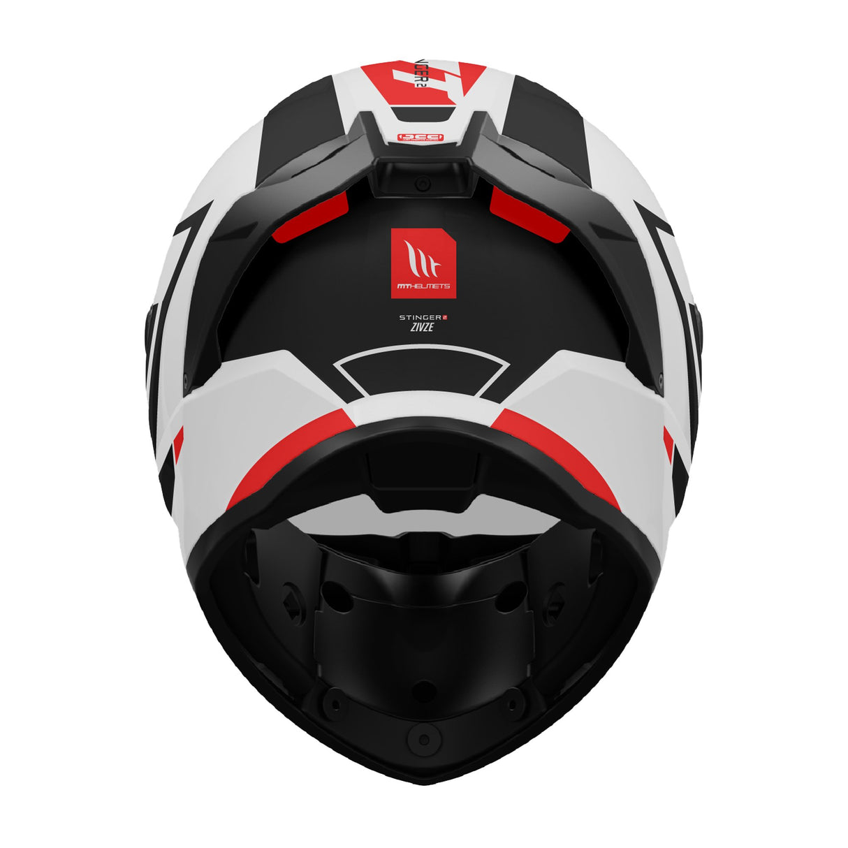 MT Stinger 2 Zivze A5 Gloss Black White Red Motorcycle Helmet