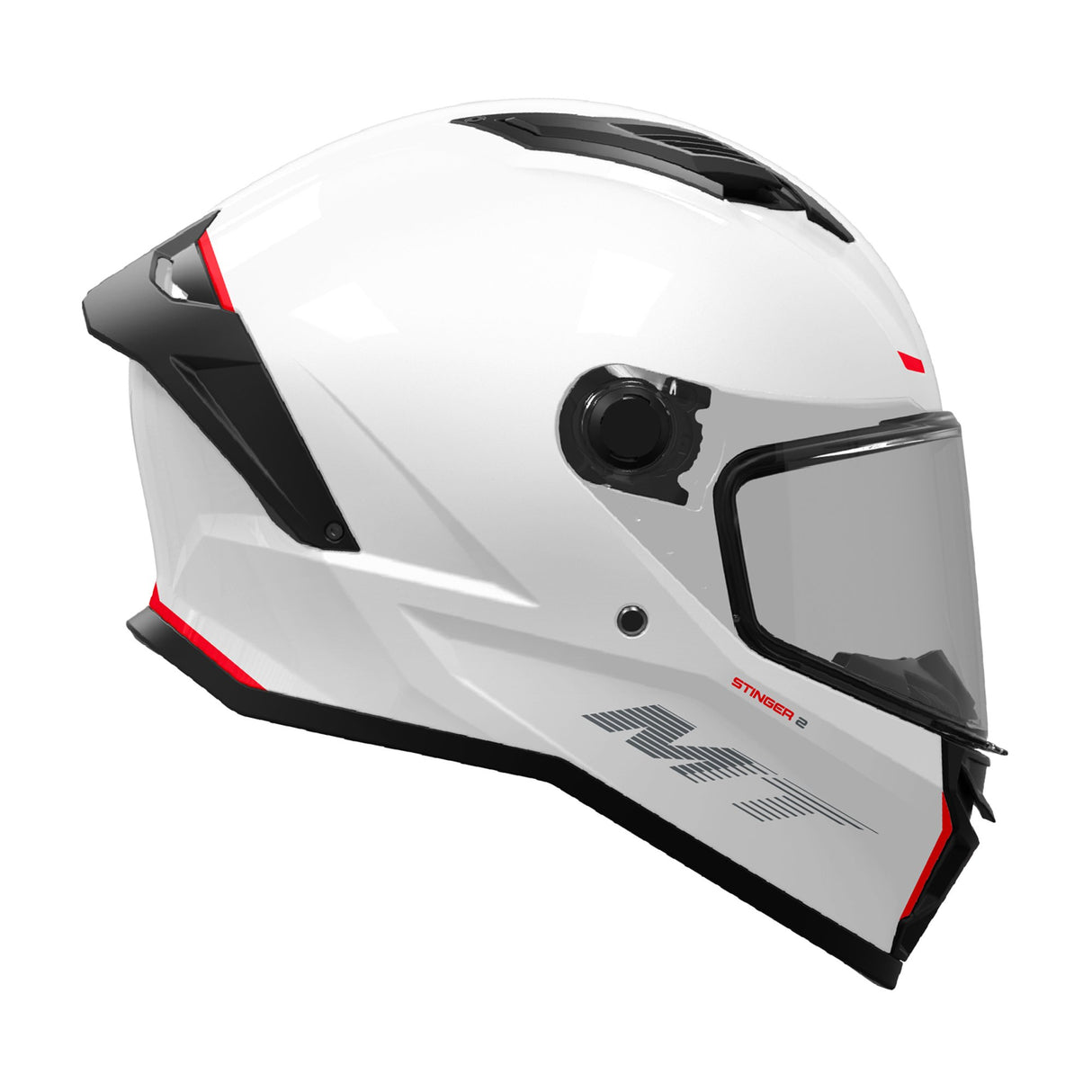 MT Stinger 2 A0 Gloss White Motorcycle Helmet