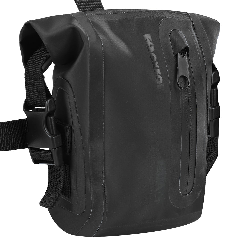 Oxford Aqua L1 Waterproof Motorcycle Luggage Leg Bag Waist Pack Adjustable 1L Black