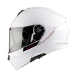 MT Genesis SV Solid A0 Gloss Pearl White Motorcycle Helmet Flip Front