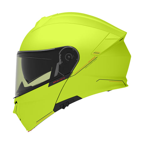 MT Genesis SV Solid A3 Gloss Yellow Fluo Motorcycle Helmet Flip Front