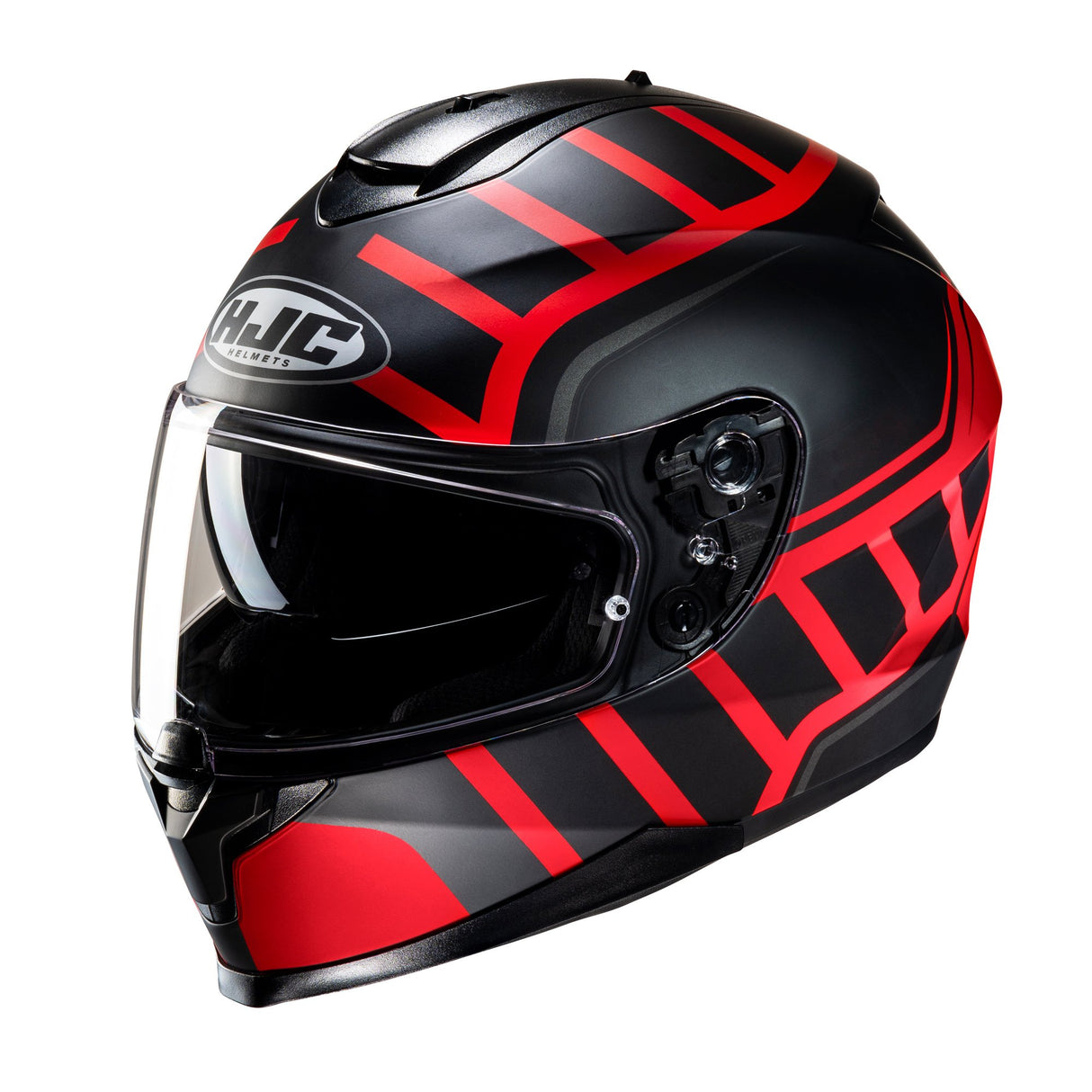 HJC C70N Holt MC1SF Red Motorcycle Helmet Matt Black