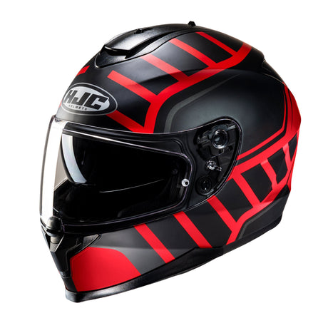 HJC C70N Holt MC1SF Red Motorcycle Helmet Matt Black