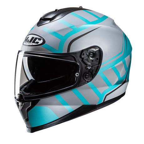 HJC C70N Holt MC4SF White Blue Motorcycle Helmet Teal Turquoise