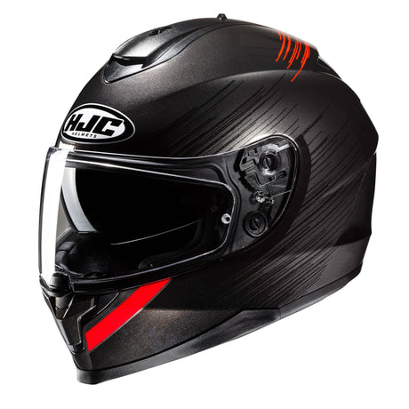 HJC C70N Sway MC1 Red Motorcycle Helmet Black Metallic