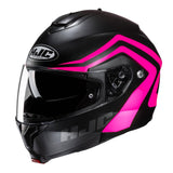 HJC C91N Nepos MC8SF Pink Motorcycle Helmet Flip Front