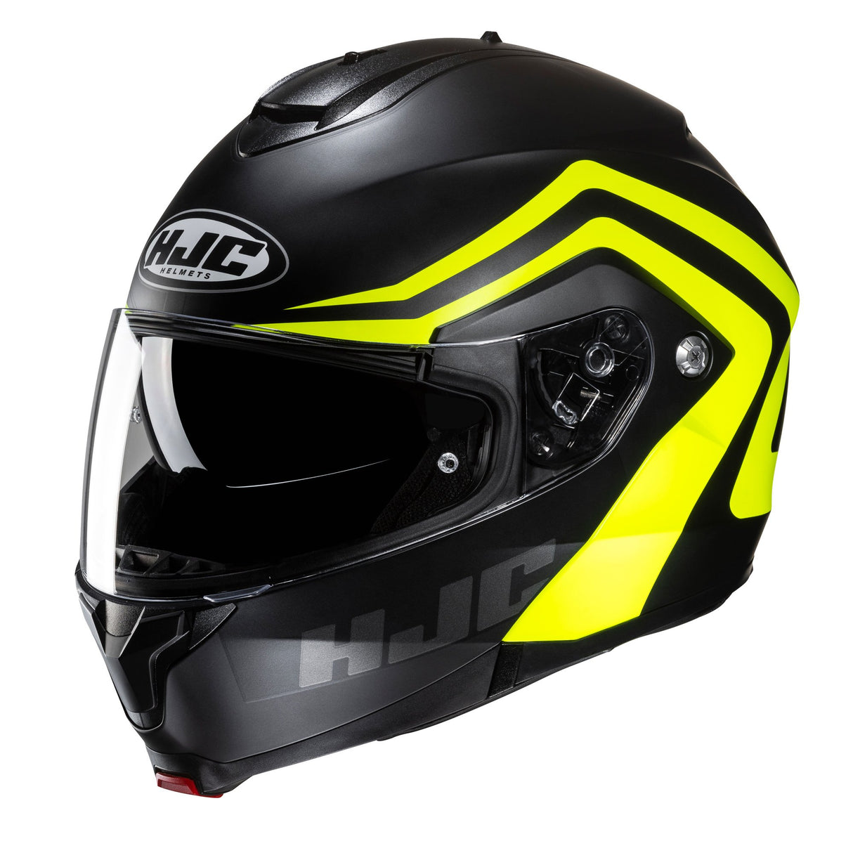 HJC C91N Nepos MC3HSF Yellow Motorcycle Helmet Flip Front