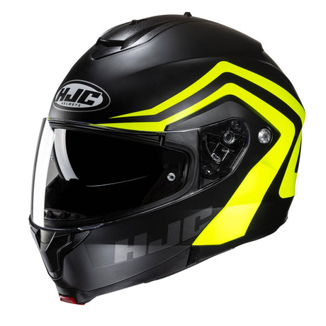 HJC C91N Nepos MC3HSF Yellow Motorcycle Helmet Flip Front