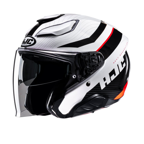 HJC F31 Naby MC1 Red Motorcycle Helmet Open Face White