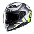 HJC F71 Bard MC4HSF Green Motorcycle Helmet White