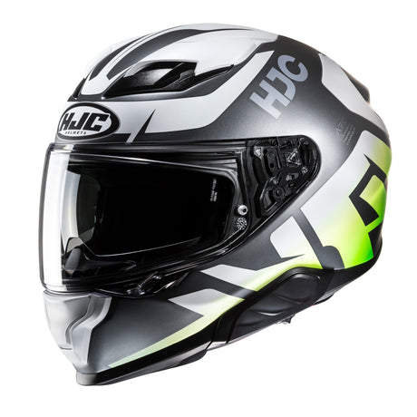 HJC F71 Bard MC4HSF Green Motorcycle Helmet White