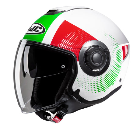 HJC I40N Pyle MC41 Green White Red Open Face Motorcycle Helmet