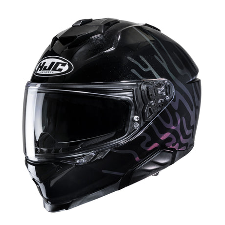 HJC I71 Celos MC5 Gloss Black Motorcycle Helmet Iridescent Rainbow