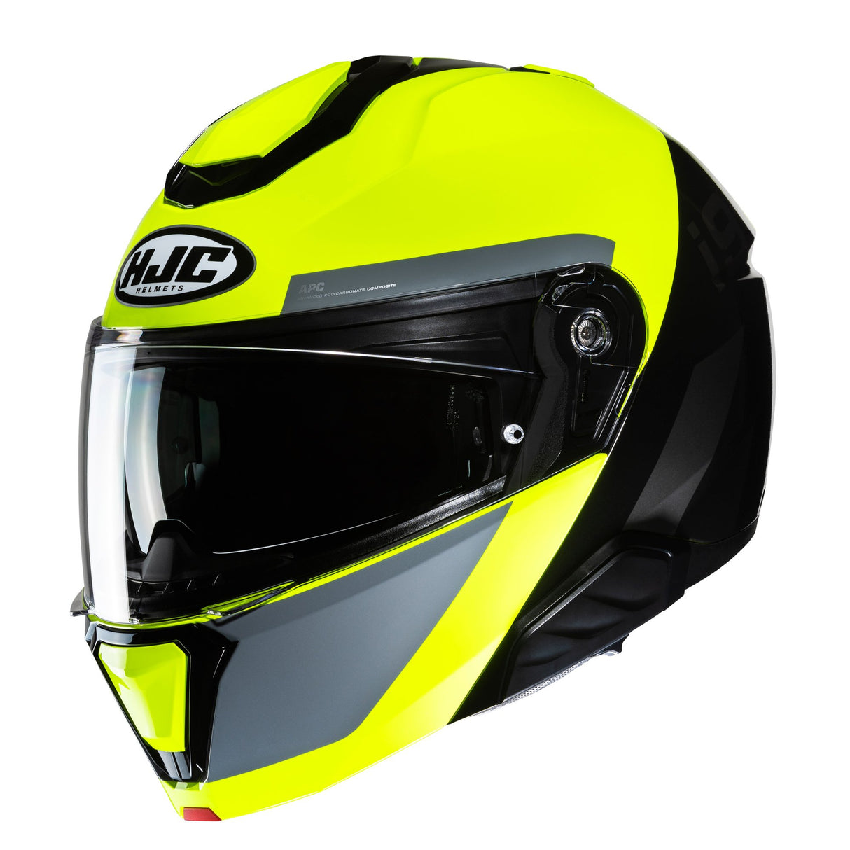 HJC I91 Bina MC3H Yellow Motorcycle Helmet Flip Front