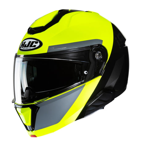 HJC I91 Bina MC3H Yellow Motorcycle Helmet Flip Front