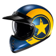 HJC V60 Nyx MC3SF Yellow Motorcycle Helmet Navy Blue Star