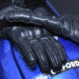 Oxford Hamilton Waterproof Leather Motorcycle Gloves Black