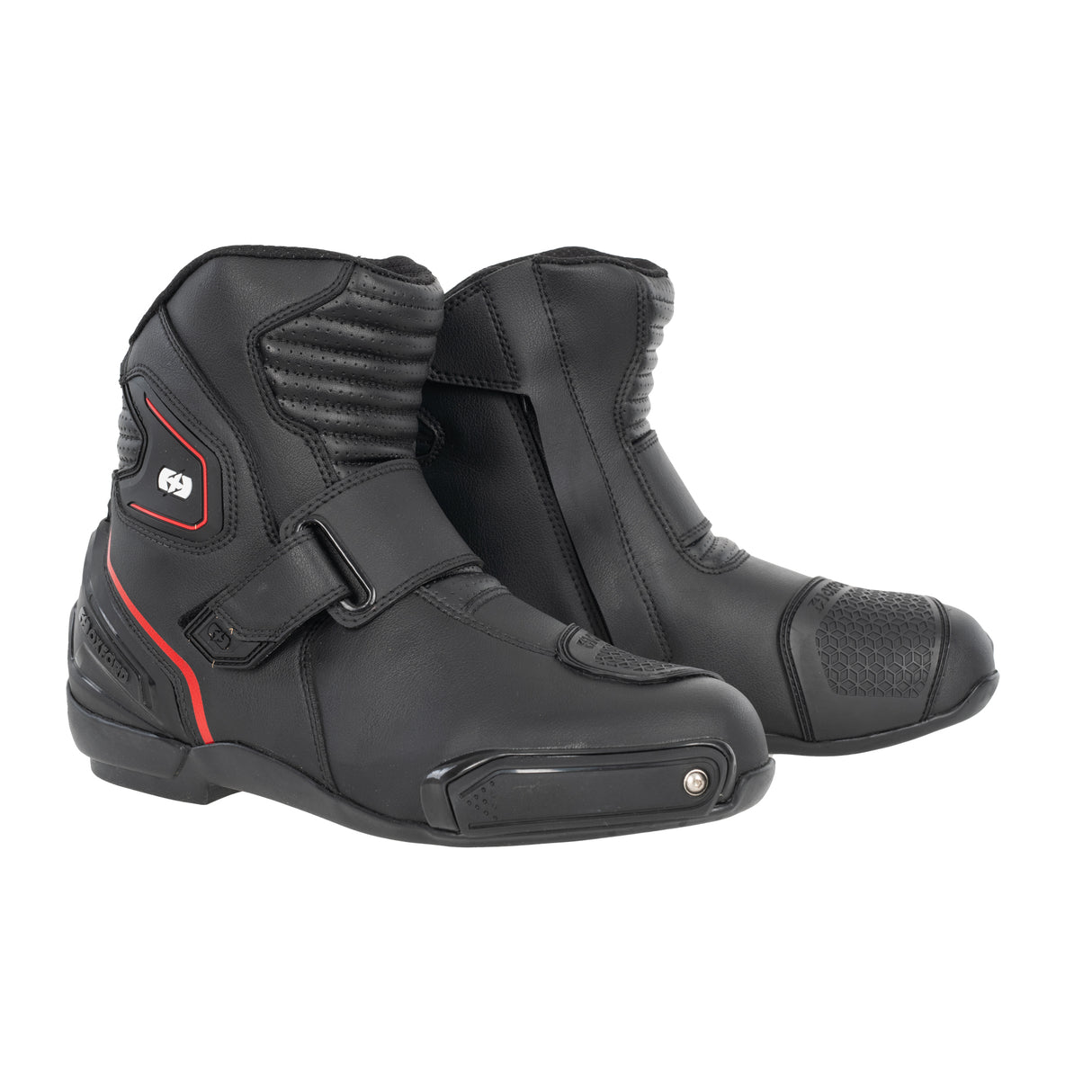 Oxford Omega Air Short MS Boot Blk/ Wht/ Red mens motorcycle ankle boots