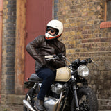 Oxford Holton Men's Leather Motorcycle Jacket Brown