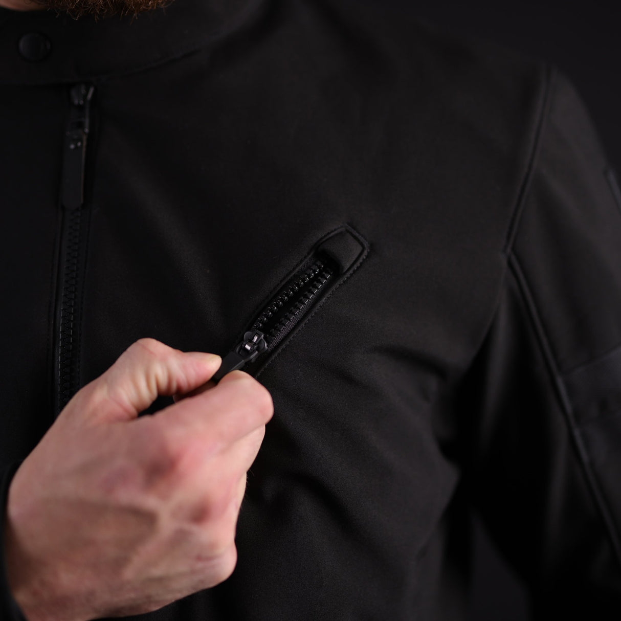 Oxford Faringdon Men's Motorcycle Jacket Stealth Black
