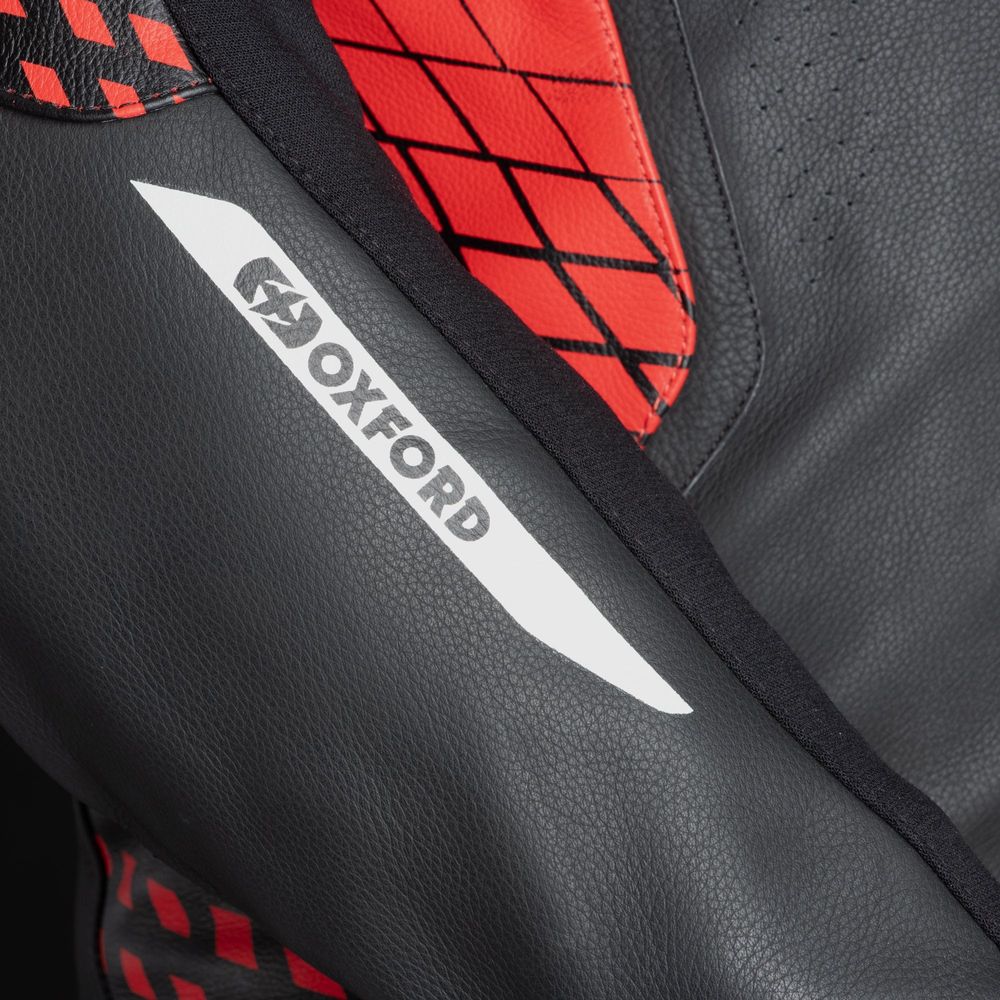 Oxford Nexus 1.0 One Piece Leather Suit Black Red