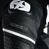 Oxford Nexus 1.0 Men's Leather Motorcycle Jacket Black White