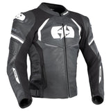 Oxford Nexus 1.0 Men's Leather Motorcycle Jacket Black White