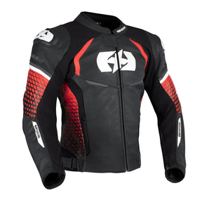 Oxford Nexus 1.0 Leather Black/Red Motorcycle Jacket