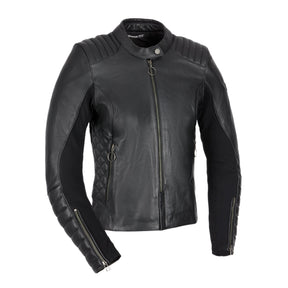 Oxford Radley Ladies Leather Motorcycle Jacket Black Womens